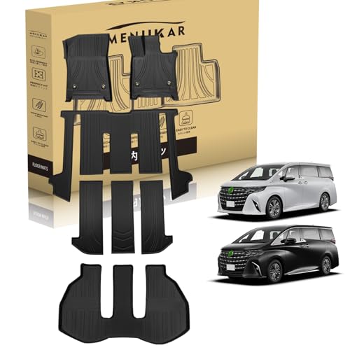 「MENIIKAR」トヨタ新型ALPHARD アルファード40系/ヴェルファイア40系専用のフロアマット&ラゲッジマット7点セット。3Dカーマットが防水・防滑・防汚でTPE素材製。2023年?現行最適化されたカスタム設計。 (1~3列目フロアマット+ラゲッ