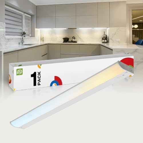 Image of ASD LED Under Cabinet Lighting, 32 inch 16W 1057 LM Dimmable Hardwired Under Cabinet Lights for Kitchen, 3000K Soft /4000K Cool /5000K Daylight, Under Counter Light Fixtures, ETL, White, Bullnose Design
