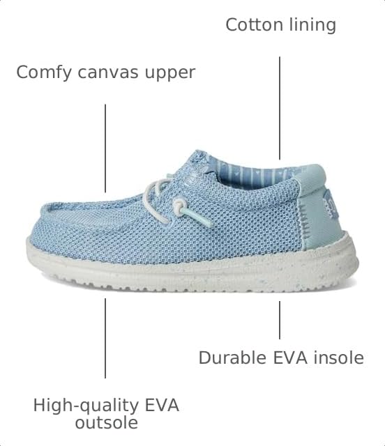 Image of HEYDUDE Kids Men's Wally Stretch Sox (Little Kid /Big Kid) Cloud Blue /Dawn Blue 3 Little Kid Medium