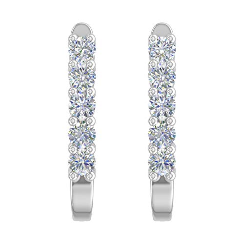 1/2 Carat Natural Diamond Hoop Earrings in 10K Gold or 950 Platinum2