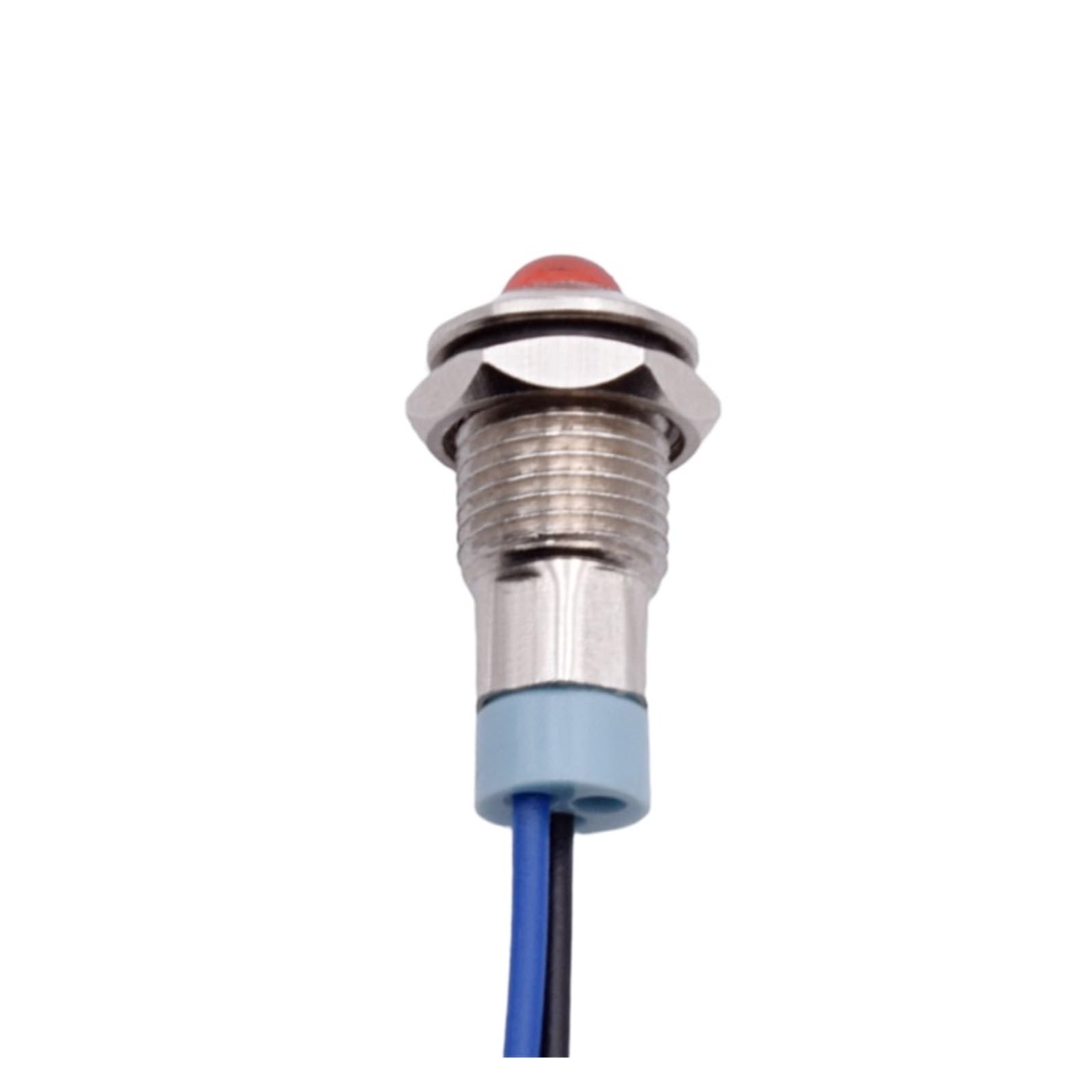 8mm LED Indicator Warning Signal Light Thread Metal 3V 6V 9V 12V 24V 36V 48 220V