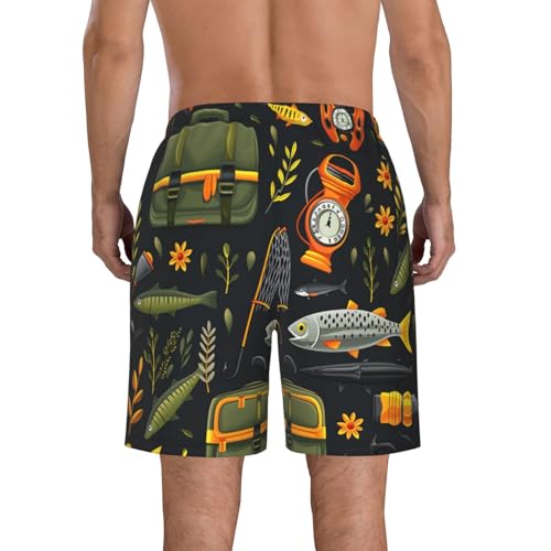 Men's Quick Dry Swim Shorts Fishing Gear Fish Camping Outdoor Green Beach Trunks with Pockets2