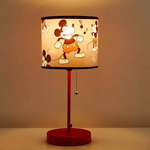 Disney Mickey Mouse 90Th Anniversary Stick Table Kids Lamp With Pull Chain, Themed Printed Decorative Shade #TOP6