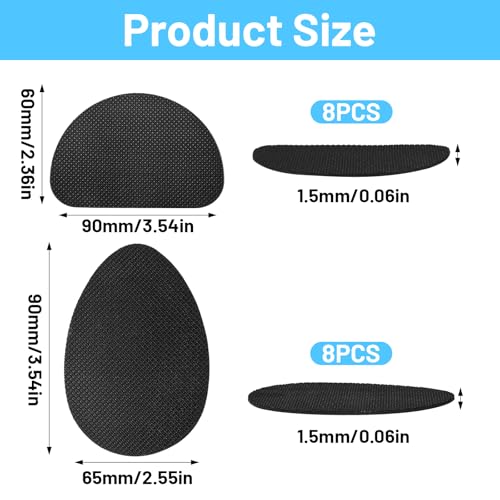 TIESOME 16 Stück Selbstklebender Sohlenschutz, Gummisohlen zum Aufkleben, Schuhgriffe auf der Unterseite der Schuhe Rutschfeste Schuh-Pads Männer und Frauen für High Heels Canvas Schuhe Lederschuhe