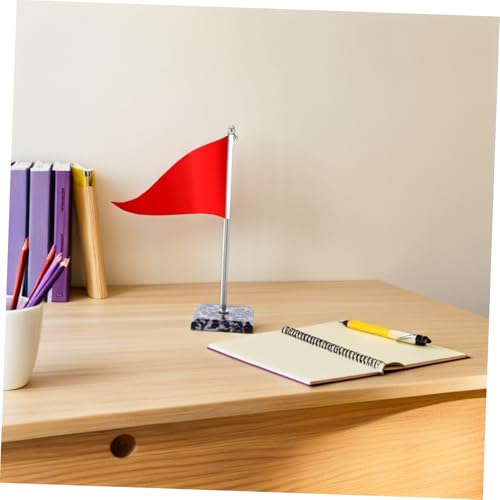 Porte-drapeau de table ajustable Operitacx en métal et socle marbre stable - 6