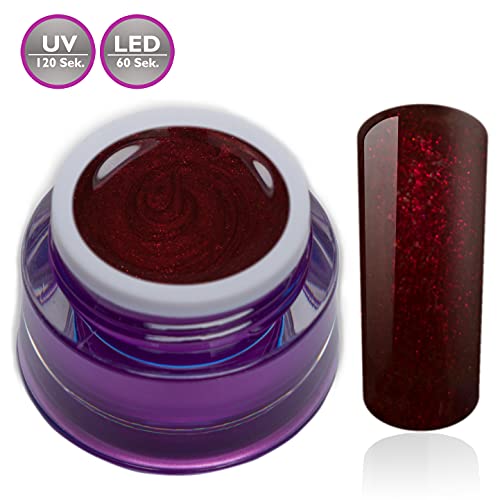 Farbgel Set Red Stars je ein Farb - Glitter - Metallic Ledgel Uv Gel in Rot Nageldesign Nagelgel 3x 5ml (3er Pack) – Bild 4