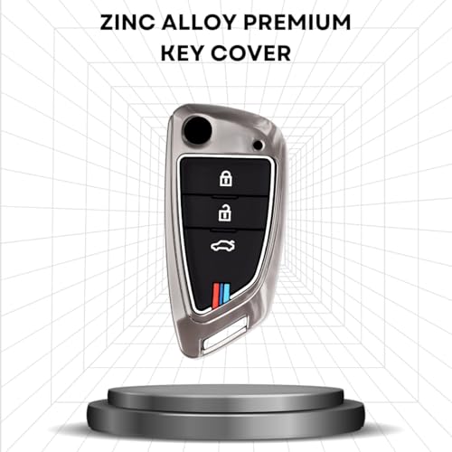Image of KEYCEPT Metal Alloy Key Cover Compatible with Universal Models with xhorse df 3 Button Remote flip Key (Cover).