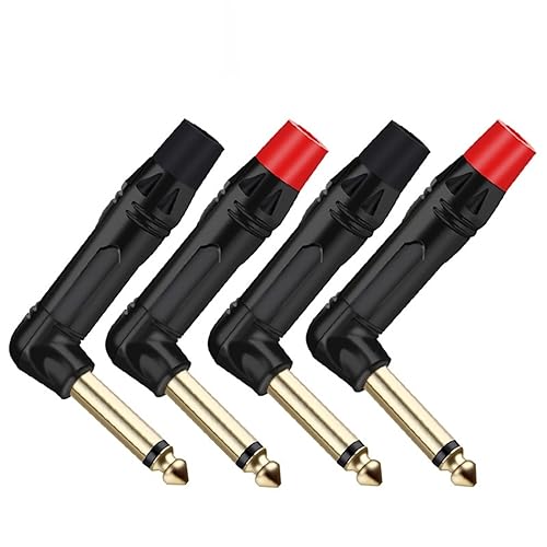 Conector de ángulo recto 6.35 mm mono jack de latón para micrófono 3