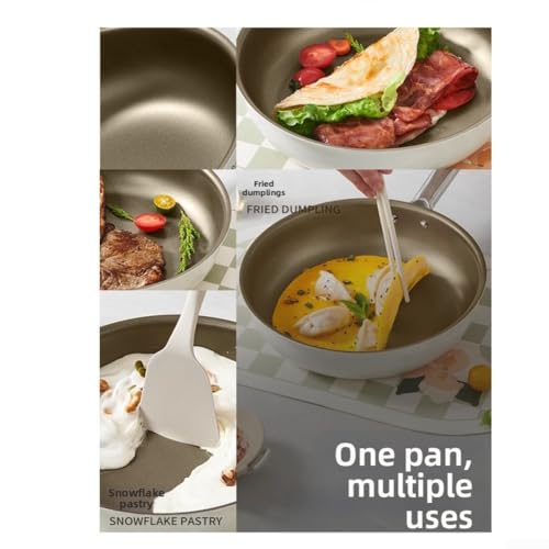 DAZZLEEX 24cm Stainless Steel Frying Pan Flat Bottom Non-Stick Surfaces for Frying Steak and Eggs 3 Ply Clad Heat Distribution Oven Safe up to 600°F Works(24cm) - Image 8