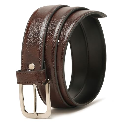 Image of Faux Leather Belt for Men | Adjustable Waistband up to 42 Inches | Belt for Jeans & Dress Pants | Belt with Heavy Buckle 135a