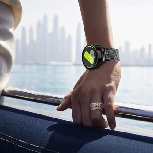 DEALELE Compatible with Samsung Galaxy Watch 7 / FE / 6/6 Classic / 5/5 Pro / 4/4 Classic / 3 41mm / Active 2, 20mm Stainless Steel Metal Mesh Replacement Strap for Huawei GT3 / GT2 42mm (Black)