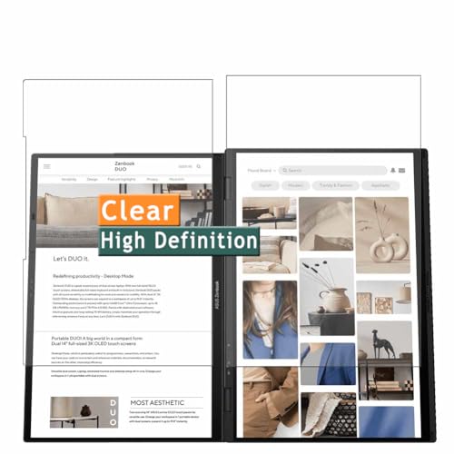 Vaxson 4-Pack Screen Protector, compatible with ASUS Zenbook Duo 2024 UX8406 UX8406MA 14