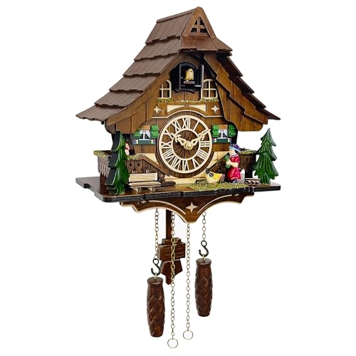 KUKUWALD Cuckoo Clocks for Wall Handcrafted Black Forest Chalet Quartz