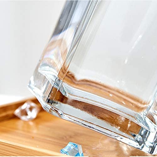 Vases pour Fleurs Vase Haut Carré, Vase en Verre Transparent Grand Vase Bouquet Vase Décoratif Soufflé À La Main, Adapté À L'Hôtel, Fête, Maison, Décoration 20/25/30/35/40CM,Clair,12 * 12 * 35CM