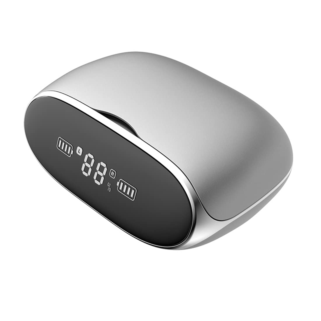 Bezprzewodowe słuchawki Bluetooth z obudową ładowania, aktywne słuchawki redukcyjne redukcji szumów, dwójny zestaw słuchawkowy Bluetooth 5.0 z wbudowanym mikrofonem do sportu,Gray