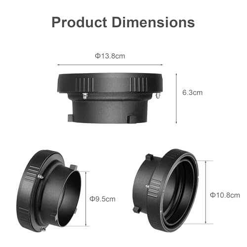 Image of FOMITO Bowens Mount Adapter Ring, Speedring Converter for Studio Flash Strobes, Softboxes, Reflectors, Beauty Dishes and Light Modifiers, Durable Metal Construction (SN-18)
