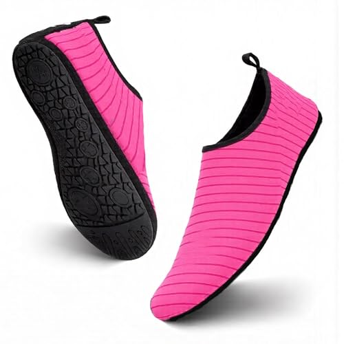 1 Pair Unisex Quick-Dry Aqua Socks - Barefoot Water Shoes with Anti-Slip Sole for Beach/Yoga/Surfing, Lightweight Swim Shoes