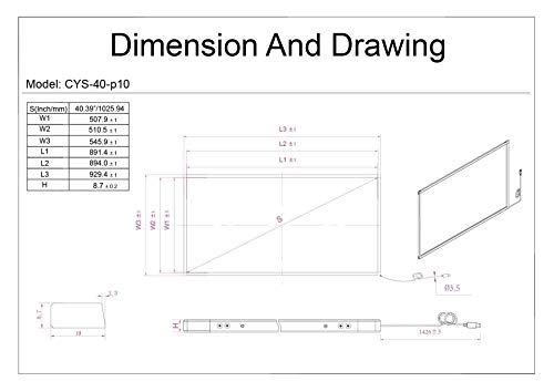 Image of Chengying 40 Inch 10 Points Multi-Touch Infrared Touch Frame IR Touch Panel 40 Inches Infrared Touch Overlay USB Driver Free HID Compatible