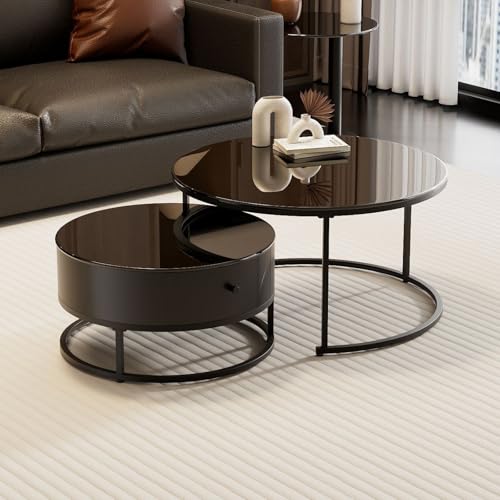 CTREVL �Z���^�[�e�[�u�� �l�X�g�e�[�u�� 2�Z�b�g �����o���t�� ���[�e�[�u�� �� ���a60/80cm �����K���X�V�� �ϔM�� �ϋv�������� ���ň��萫 ���[�t�� ���r���O�e�[�u�� �g���ȒP �������ȒP ���r���O���[����o���R�j�[�ɍœK(���a6