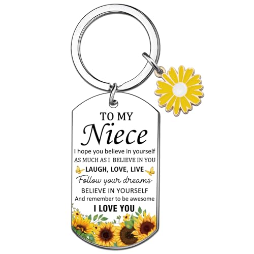 Niece Gifts from Auntie Uncle To My Nieces Keychain Love You Gift for Nieces from Aunt...