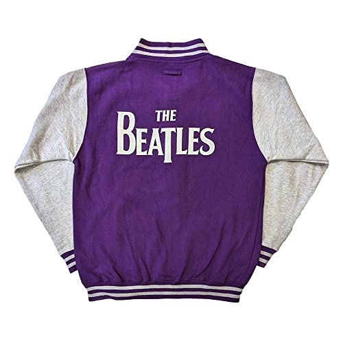 The Beatles Varsity Veste Drop T Band Logo Nouveau Officiel Unisex Purple - Les Beatles, Paul McCartney, John Lennon, RIngo Starr, George Harrison The Beatles Varsity Veste Drop T Band Logo Nouveau Officiel Unisex Purple – Image 3