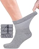 Fiera Besa Diabetikersocken für Herren mit Komfortbund ohne Gummibund, Knöchelhoch, Diabetiker Socken ohne Gummi & ohne Naht, Hellgrau, 43-46