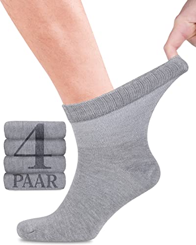 Image of Fiera Besa Diabetic Bamboo Socks with Lycra for Men - Ankle High - No Seam at Toe Nails - Business and Leisure - Suitable for Seniors - 4 Pairs