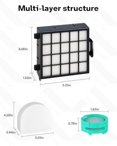 Image of Leemone AZ4002 Replacement Accessories for Shark AZ4000 AZ4000C AZ4002 AZ4002W POWERDETECT Upright Vacuum Cleaner, 2 Filters, 6 Foam & Felt Filters, 3 Odor Neutralizer Cartridges, 1 Brush, 18 Pack