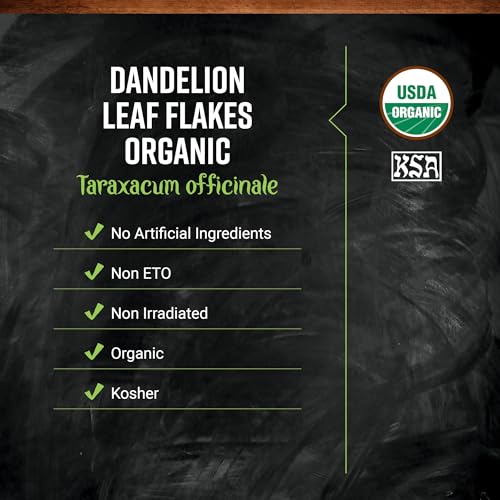 Frontier Co-op Organic Dandelion Leaf, Cut and Sifted - Dried for Loose Tea, Caffeine-Free Coffee Alternative, or Powder Supplement Capsules - Kosher | 16 Ounce (Pack of 1)