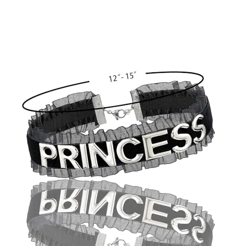 Handmade Black Choker Necklace for Women, Adjustable Black Velvet Lace Choker Collar for Women with Silver Letters, Gothic Choker Jewelry Gifts4