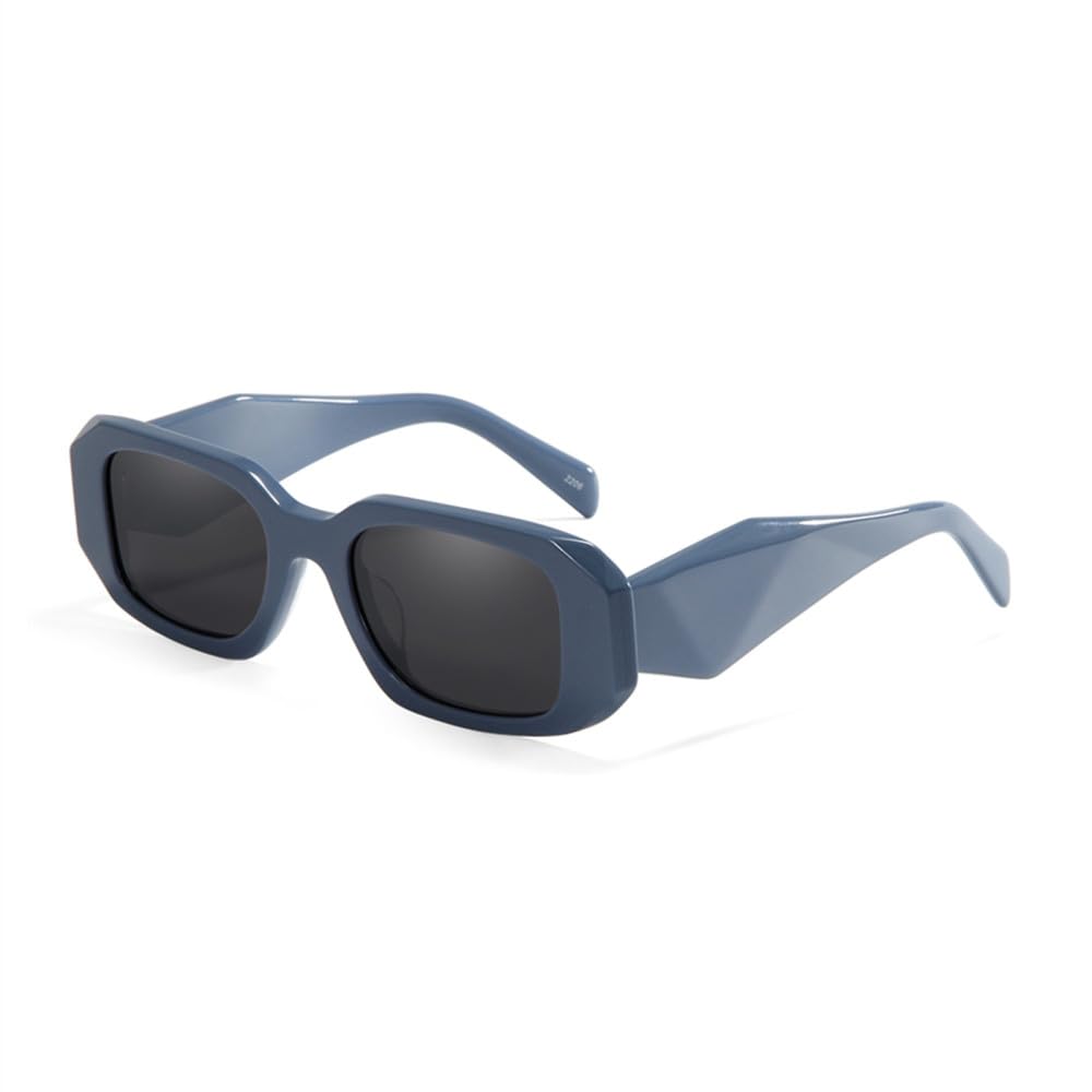 Geformte rechteckige weiße Sonnenbrille aus Acetat für Damen, polarisierte Sonnenbrille für Herren, dreidimensionaler Rahmen, UV400-Farbtöne