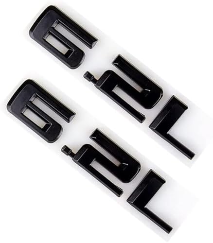 Image of 2pcs 6.2L Emblems 3D Hood Style Badge Logo Sticker Nameplate Letter Replacement for 1500 2500HD (Gloss Black)