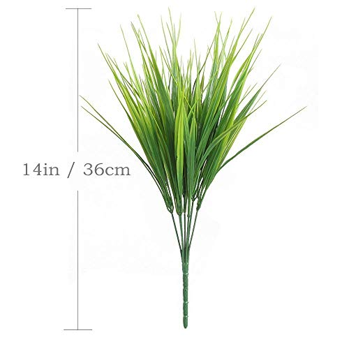 Cattree Artificial Shrubs Bushes, Plastic Plants Wheat Grass Fake Green Leaves Wedding Indoor Outdoor Home Garden Verandah Kitchen Office Table Centerpieces Arrangements Christmas Decoration 6 Pcs #TOP2