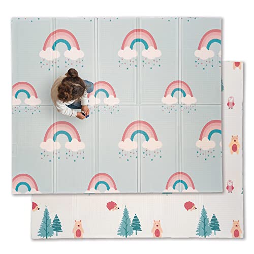 Image of JumpOff Jo Baby Play Mat - Large Folding Foam Play Mat for Infants, Babies, Toddlers, Waterproof, Double-Sided (70" x 59")