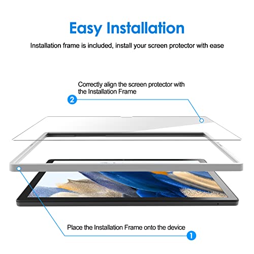 Image of JETech Screen Protector for Samsung Galaxy Tab A8 (10.5-Inch, 2021 Model, SM-X200 /X205 /X207), 9H Anti-Scratch Tempered Glass Film, HD Clear with Easy Installation Tool, 2-Pack