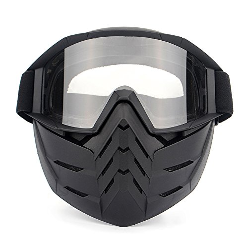 HCMAX Motorcycle Goggles Glasses with Detachable Face Mask Riding