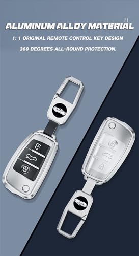 Coque de clé métallique pour Audi A1 A3 A4 Q2 boîtier de télécommande 3 boutons blanc