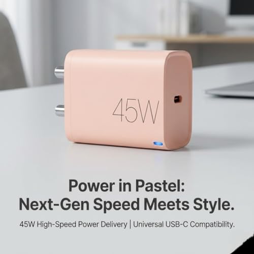 Image of Original 45W Super-Fast Type C Charging Adapter for Samsung S25 Ultra /Google 10 Pro XL /One plus15 /Nothing /Motorola /Xiaomi 17 Pro Max /iPhone /Laptop /Tablet /Chromebook|45W USB C PPS Charging Adaptor,Pink