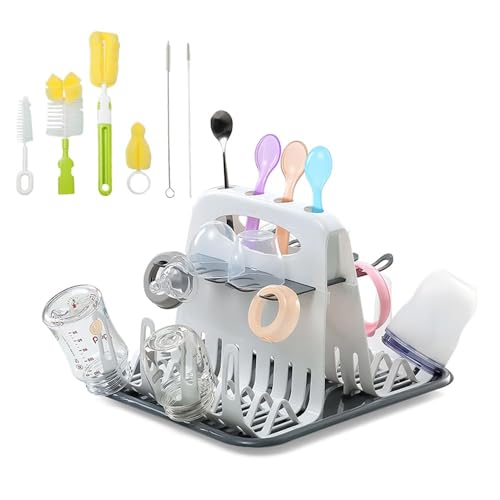 Image of MOVEBO Baby Milk Bottles Drying Rack Portable Cleaning Dryer Storage Holder Multi-Layer Detachable with Drain Tray Drying Rack for Kids