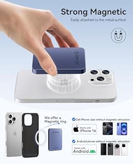 ORICO 1TB SSD esterno magnetico, in lega di alluminio, fino a 460MB/s, hard disk esterno ssd, espandi lo storage per iPhone 17 Pro Max, smartphone USB‑C – K5MINI Blu Profondo