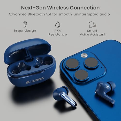 Image of AROMA TWS7 Star V5.4 Upto 60Hr Playtime*, ENC, Dual Paring, Fast Charging, Heavy Bass Bluetooth
