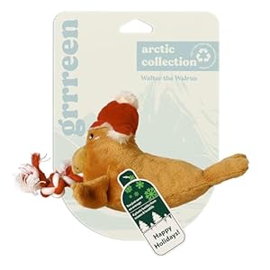 Holiday Collection Dog Toys | Small Sized Santa - Walter The Walrus | Cute, Durable, & Sustainable Plush Chew Toys for Dogs | Christmas Stocking Stuffer Gift Holiday Collection Dog Toys Small Sized Santa Walter The Walrus Cute Durable Sustainable Plush Chew Toys for Dogs Christmas Stocking Stuffer Gift