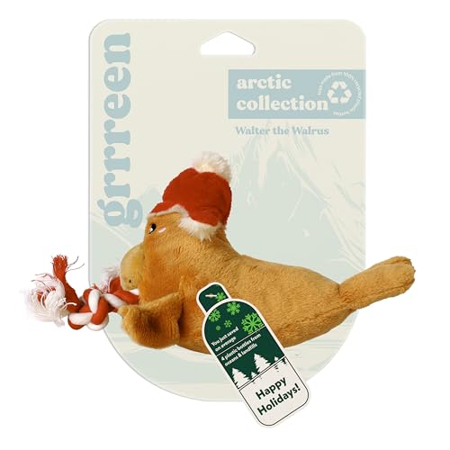 Holiday-Collection-Dog-Toys-Small-Sized-Walter-The-Walrus-Cute-Durable-Sustainable-Plush-Chew-Toys-for-Dogs-Made-from-Eco-Friendly-Recycled-Materials-Go-Green