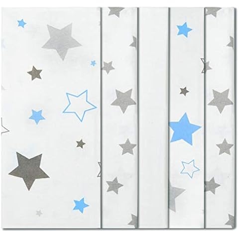 ByBoom Molton Flannel Nappies and Burp Cloths (Pack of 5), 70 x 80 cm, Blue - Stars Cover