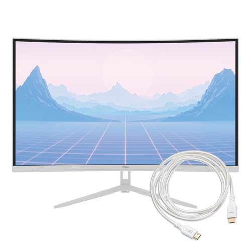 Image of Pixio PXC278 Wave White 27 inch 180Hz 1440p 1650R Curved Fast VA 1ms GTG Adaptive Sync Gaming Monitor with White HDMI 2.1 Cable Certified Ultra High Speed 10FT 8K 60Hz 4K 120Hz Nylon Braided