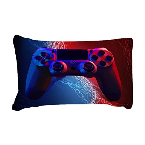 Gamer Duvet Cover Set Queen, 3 Pieces Blue And Red Gaming Bedding Set For Boys Kids, Video Games Comforter Cover Set With Zipper Closure, Soft Microfiber Duvet Cover Set Queen 90"X90"(Not Comforter) #TOP6