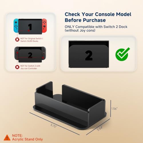 Acrylic Vertical Stand for Nintendo Switch 2 TV Docking Station — 사진 4