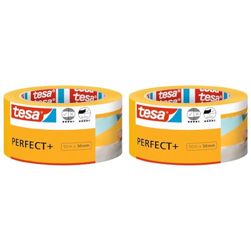 tesa Masking Tape Perfect+, Painter's tape made of thin Washi paper for precise masking during painting work, for indoor use