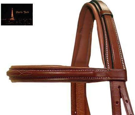 Royal International Paris Tack Padded Raised Fancy Stitched Leather English Schooling Bridle with Removable Flash and Laced Reins