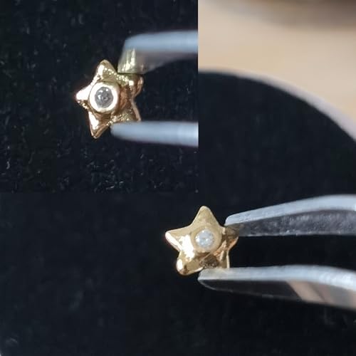 Image of Chamon Tooth Gems, 8K Gold Teeth Gem Pentagram Lightning Shape Round Crystals 2.5mm